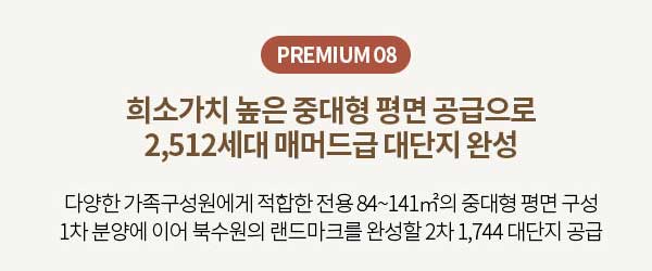 PREMIUM 08 중대형 평면 2512세대 대단지